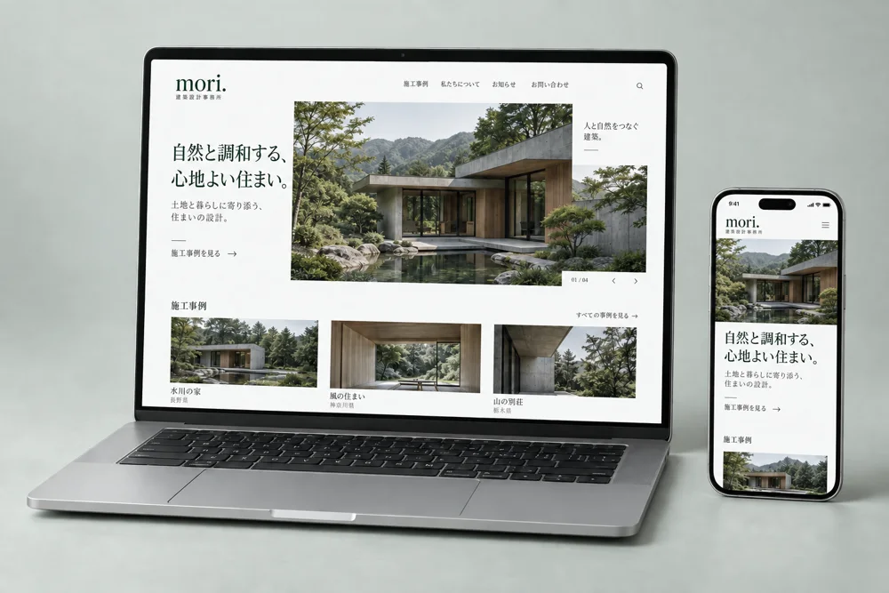 WebGOによるPC・スマートフォンのサイト制作イメージ
